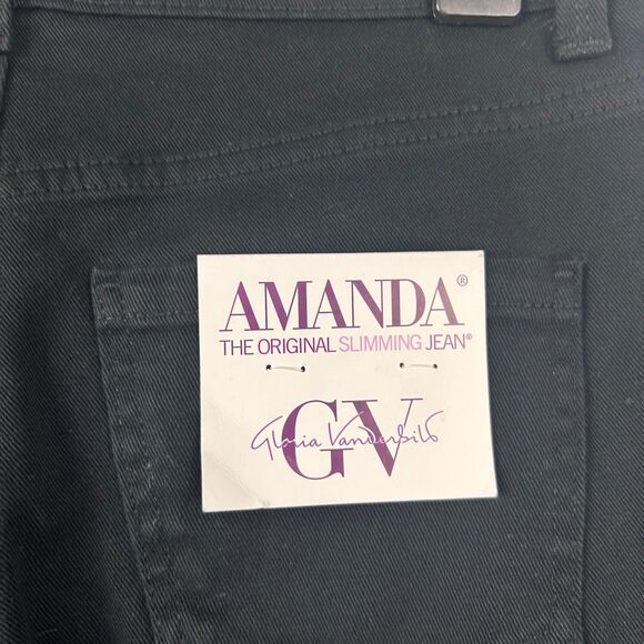 Gloria Vanderbilt Amanda Jeans 4P Black Supreme Stretch Tapered Leg Classic Rise - Picture 2 of 8